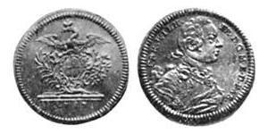 1 Ducat Principado de Ansbach (1398–1792) Oro Charles William Frederick, Margrave of Brandenburg-Ansbach (1712 – 1757)