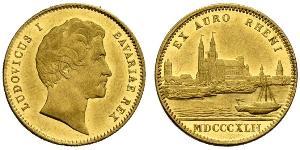 1 Ducat Reino de Baviera (1806 - 1918) Oro Luis I de Baviera(1786 – 1868)