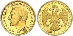 1 Ducat Reino de Yugoslavia (1918-1943) Oro Alexander I of Yugoslavia (1888 - 1934)