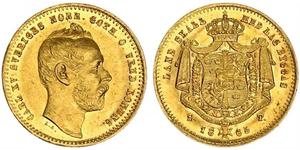1 Ducat Svezia Oro Carlo XV di Svezia (1826 - 1872)