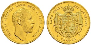 1 Ducat 瑞典 金 卡爾十五世 (1826 - 1872)