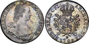 1 Ducaton Países Bajos Austríacos (1713-1795) Plata Maria Theresa of Austria (1717 - 1780)