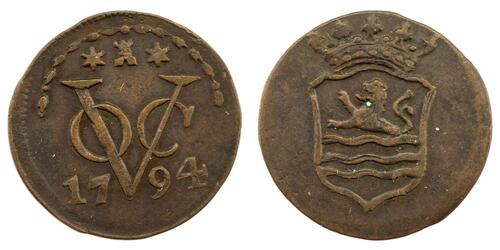 1 Duit Provincias Unidas de los Países Bajos (1581 - 1795) Cobre 
