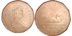 1 Dólar Canadá Bronce Isabel II (1926-2022)
