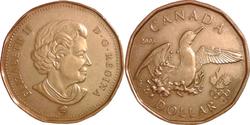 1 Dólar Canadá Bronce Isabel II (1926-2022)