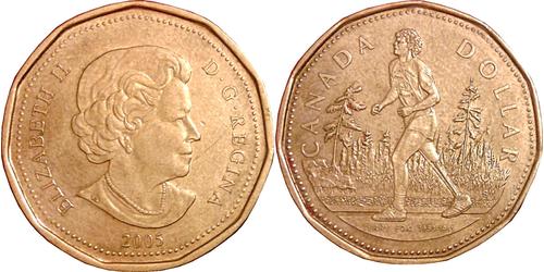 1 Dólar Canadá Bronce Isabel II (1926-2022)