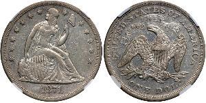 1 Dólar Estados Unidos de América (1776 - ) Cobre/Plata 