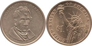 1 Dólar Estados Unidos de América (1776 - ) Cobre/Zinc William Henry Harrison