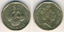 1 Dólar Fiji (1970 - ) Latón Isabel II (1926-2022)