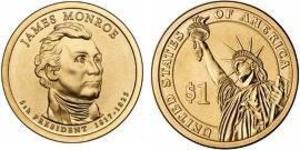 1 Dólar Estados Unidos de América (1776 - ) Níquel/Cobre James Monroe