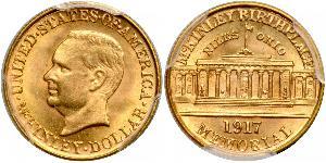 1 Dólar Estados Unidos de América (1776 - ) Oro William McKinley, Jr. (1843 - 1901)