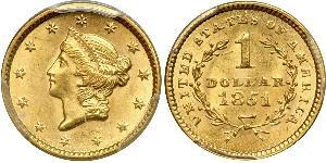 1 Dólar Estados Unidos de América (1776 - ) Oro 