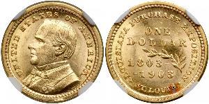 1 Dólar Estados Unidos de América (1776 - ) Oro William McKinley, Jr. (1843 - 1901)