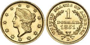 1 Dólar Estados Unidos de América (1776 - ) Oro 