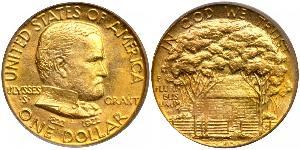 1 Dólar Estados Unidos de América (1776 - ) Oro Ulysses S. Grant (1822-1885)
