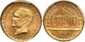 1 Dólar Estados Unidos de América (1776 - ) Oro William McKinley, Jr. (1843 - 1901)