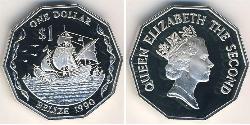 1 Dólar Belice (1981 - ) Plata 
