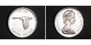 1 Dólar Canadá Plata Isabel II (1926-2022)