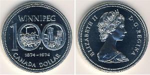1 Dólar Canadá Plata Isabel II (1926-2022)