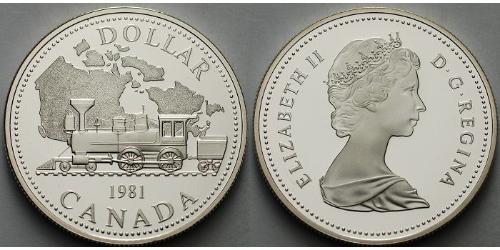 1 Dólar Canadá Plata 