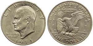 1 Dólar Estados Unidos de América (1776 - ) Plata Dwight D. Eisenhower (1890-1969)
