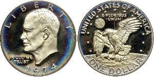 1 Dólar Estados Unidos de América (1776 - ) Plata Dwight D. Eisenhower (1890-1969)