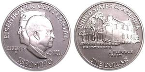1 Dólar Estados Unidos de América (1776 - ) Plata Dwight D. Eisenhower (1890-1969)