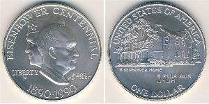 1 Dólar Estados Unidos de América (1776 - ) Plata Dwight D. Eisenhower (1890-1969)