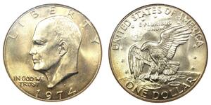 1 Dólar Estados Unidos de América (1776 - ) Plata Dwight D. Eisenhower (1890-1969)