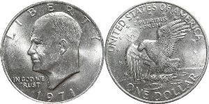 1 Dólar Estados Unidos de América (1776 - ) Plata Dwight D. Eisenhower (1890-1969)