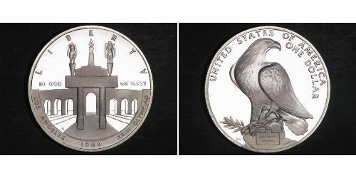 1 Dólar Estados Unidos de América (1776 - ) Plata 