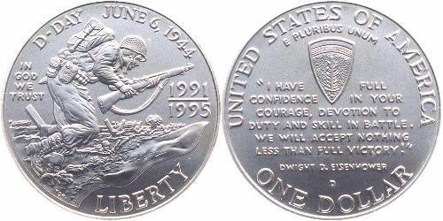 1 Dólar Estados Unidos de América (1776 - ) Plata 