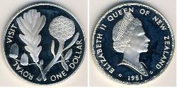 1 Dólar Nueva Zelanda Plata Isabel II (1926-2022)