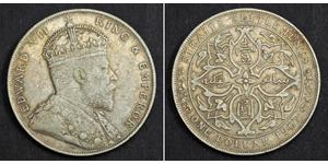 1 Dólar Straits Settlements (1826 - 1946) Plata Eduardo VII (1841-1910)