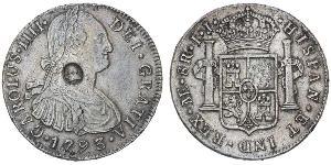 1 Dólar / 8 Real Reino Unido de Gran Bretaña e Irlanda (1801-1922) / Virreinato de Nueva España (1519 - 1821) Plata Carlos IV de España (1748-1819) / Jorge III (1738-1820)