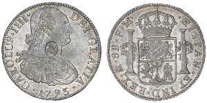 1 Dólar / 8 Real Reino Unido de Gran Bretaña e Irlanda (1801-1922) / Virreinato de Nueva España (1519 - 1821) Plata Carlos IV de España (1748-1819) / Jorge III (1738-1820)