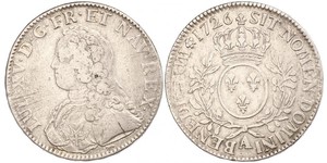 1 Ecu Kingdom of France (843-1791) Argent Louis XV de France (1710-1774)