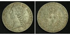 1 Ecu Kingdom of France (843-1791) Argent Louis XV de France (1710-1774)