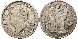 1 Ecu Kingdom of France (843-1791) Argent Louis XVI de France (1754 - 1793)