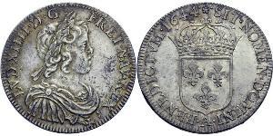1 Ecu Francia Argento Luigi XIV di Francia (1638-1715)