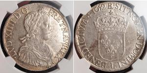 1 Ecu Francia Argento Luigi XIV di Francia (1638-1715)