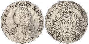 1 Ecu Francia medioevale (843-1791) Argento Luigi XV di Francia (1710-1774)