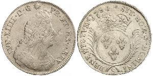 1 Ecu Francia medioevale (843-1791) Argento Luigi XIV di Francia (1638-1715)