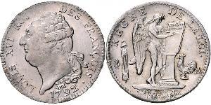 1 Ecu Francia medioevale (843-1791) Argento Luigi XVI di Francia (1754 - 1793)