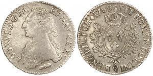 1 Ecu Francia medioevale (843-1791) Argento Luigi XVI di Francia (1754 - 1793)