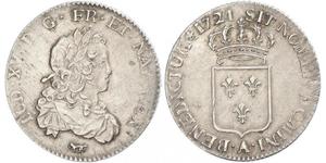 1 Ecu Francia medioevale (843-1791) Argento Luigi XV di Francia (1710-1774)