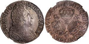 1 Ecu Francia medioevale (843-1791) Argento Luigi XIV di Francia (1638-1715)