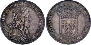 1 Ecu Francia medioevale (843-1791) Argento Luigi XIII di Francia (1601 - 1643)