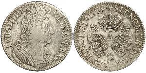 1 Ecu Francia medioevale (843-1791) Argento Luigi XIV di Francia (1638-1715)