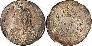 1 Ecu Francia medioevale (843-1791) Argento Luigi XV di Francia (1710-1774)